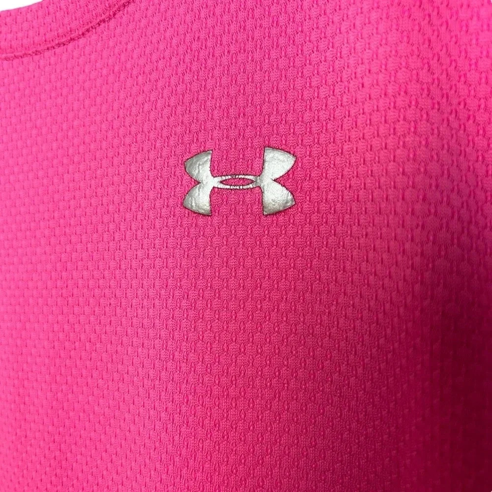 Under Armour Pink HeatGear Armour Loose Short Sleeve Shirt Women's Size XS - Picture 4 of 7
